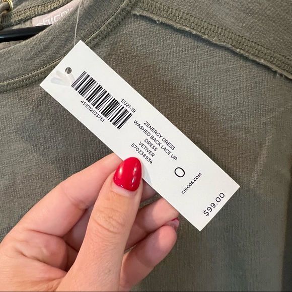 Chicos Zenergy Lace-Up Back Dress Size 0 - Picture 8 of 8